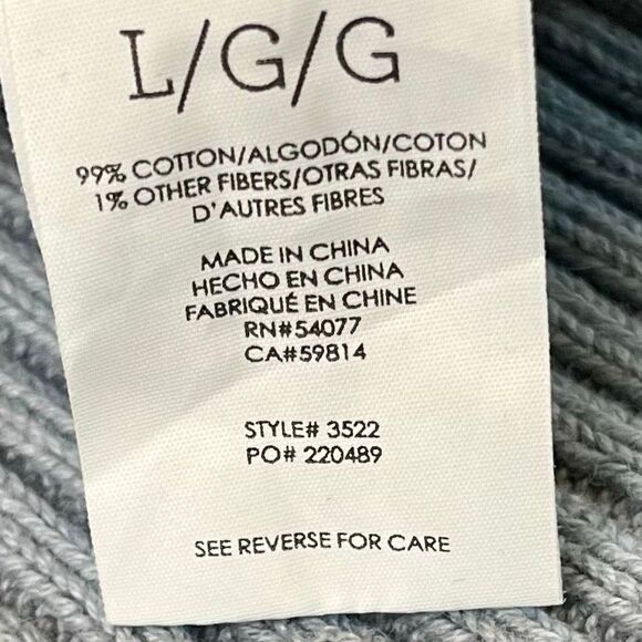 Cabi Fair Play Ribbed Blue Reversible Knit Sweater Large - Picture 8 of 13